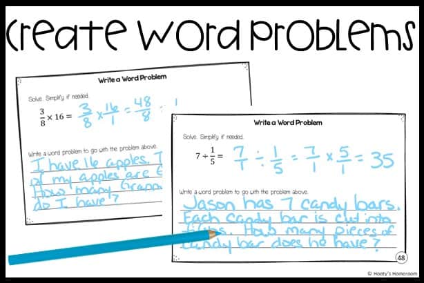 create a word problem student samples