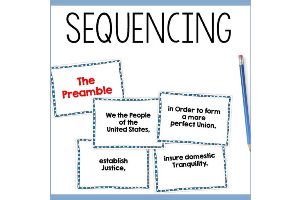 sequence the Preamble with these cards