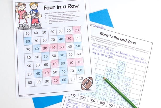 student version of no prep rounding activities included in free rounding bundle