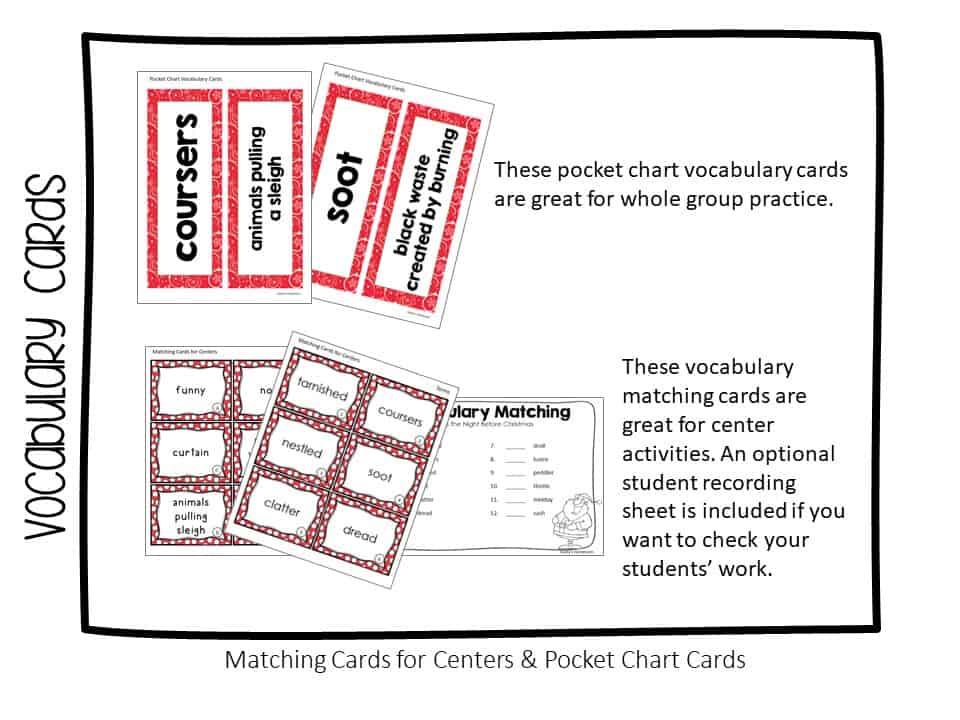 vocabulary matching cards for A Visit from St. Nicholas