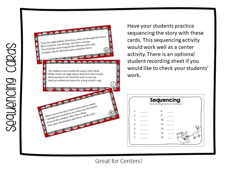 sequencing activity for A Visit from St. Nicholas