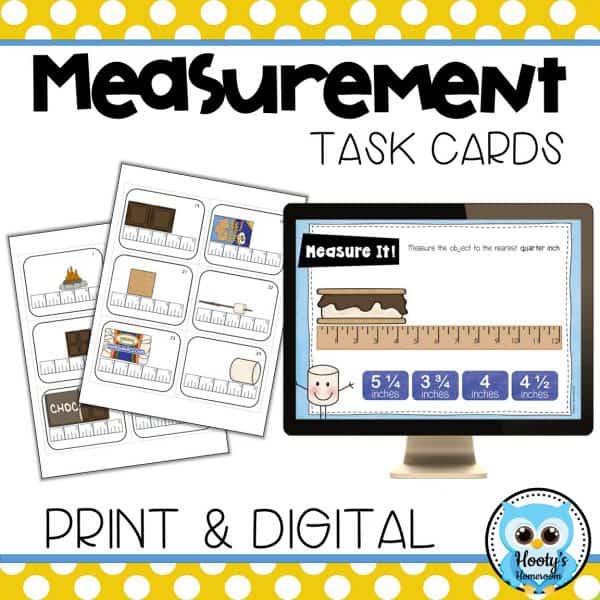 measuring to the quarter inch print and digital task cards