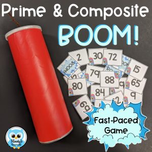 prime and composite numbers game cards and decorative storage can