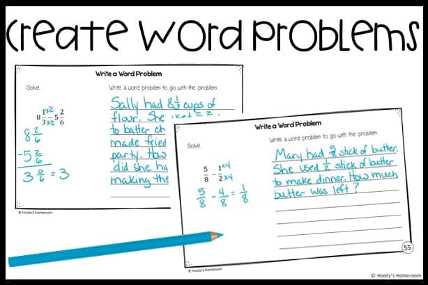 create a word problem student writing sample