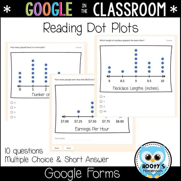 sample dot plot questions in google forms