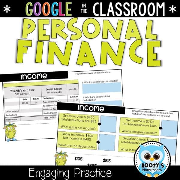sample personal finance literacy activity