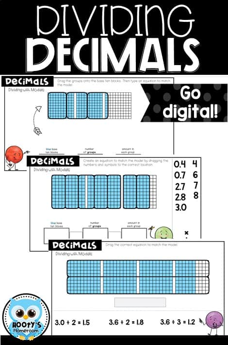 Dividing Decimals Using Models Digital Activities | Hooty's Homeroom