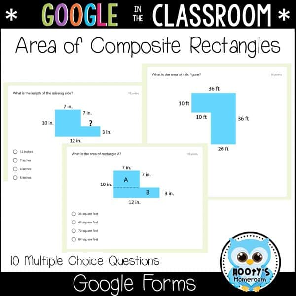 sample quick check area of composite rectanglesquestions