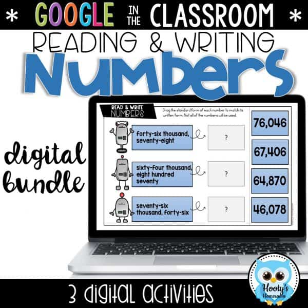 sample activity from reading and writing large numbers google slides