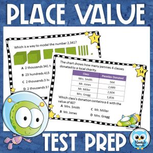 place value test prep task cards