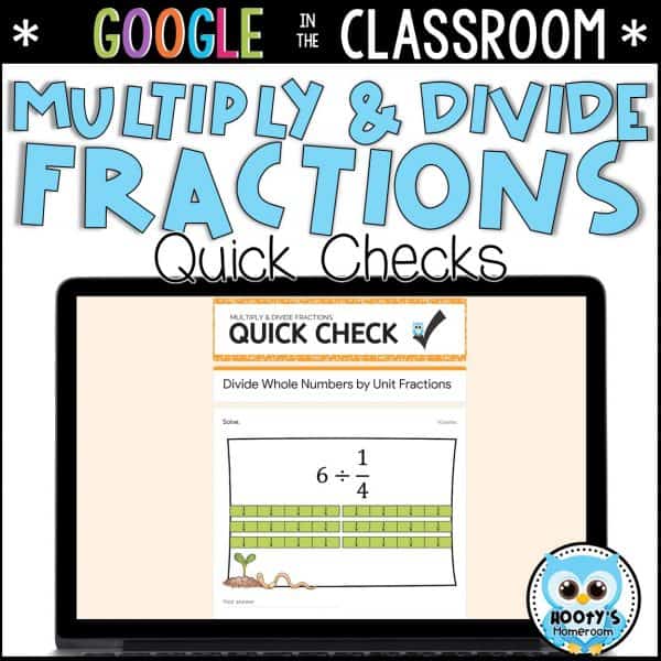 multiply and divide fractions using google forms sample question on laptop computer