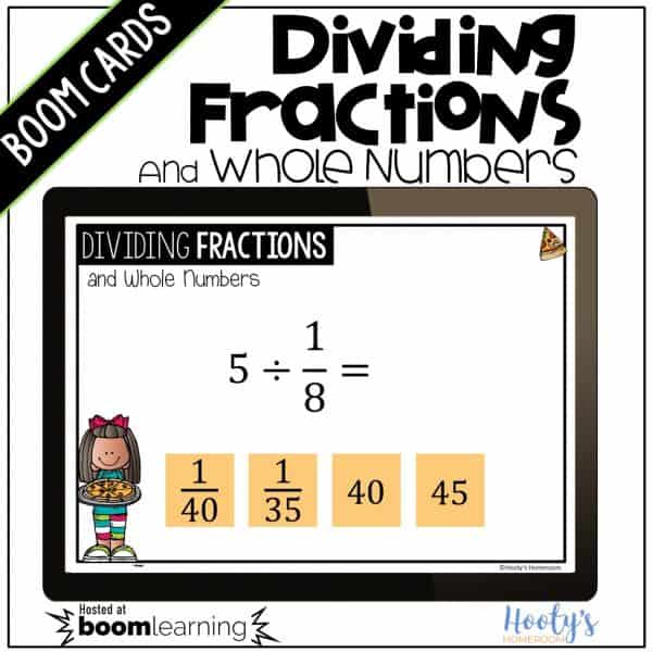 dividing unit fractions and whole numbers sample question on computer