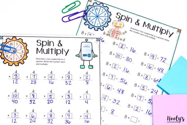 multiplication fluency worksheets