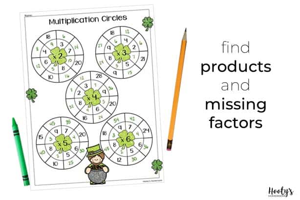 multiplication circles for practicing mixed facts