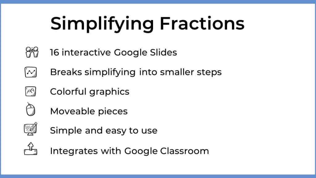 features of simplifying fractions