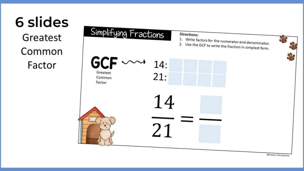 simplifying fractions with greatest common factor