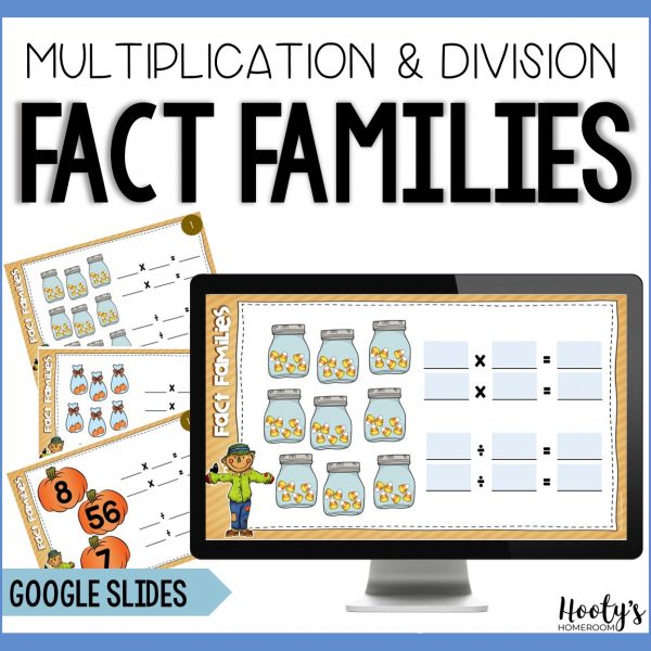 multiplication and division fact families digital and print task cards