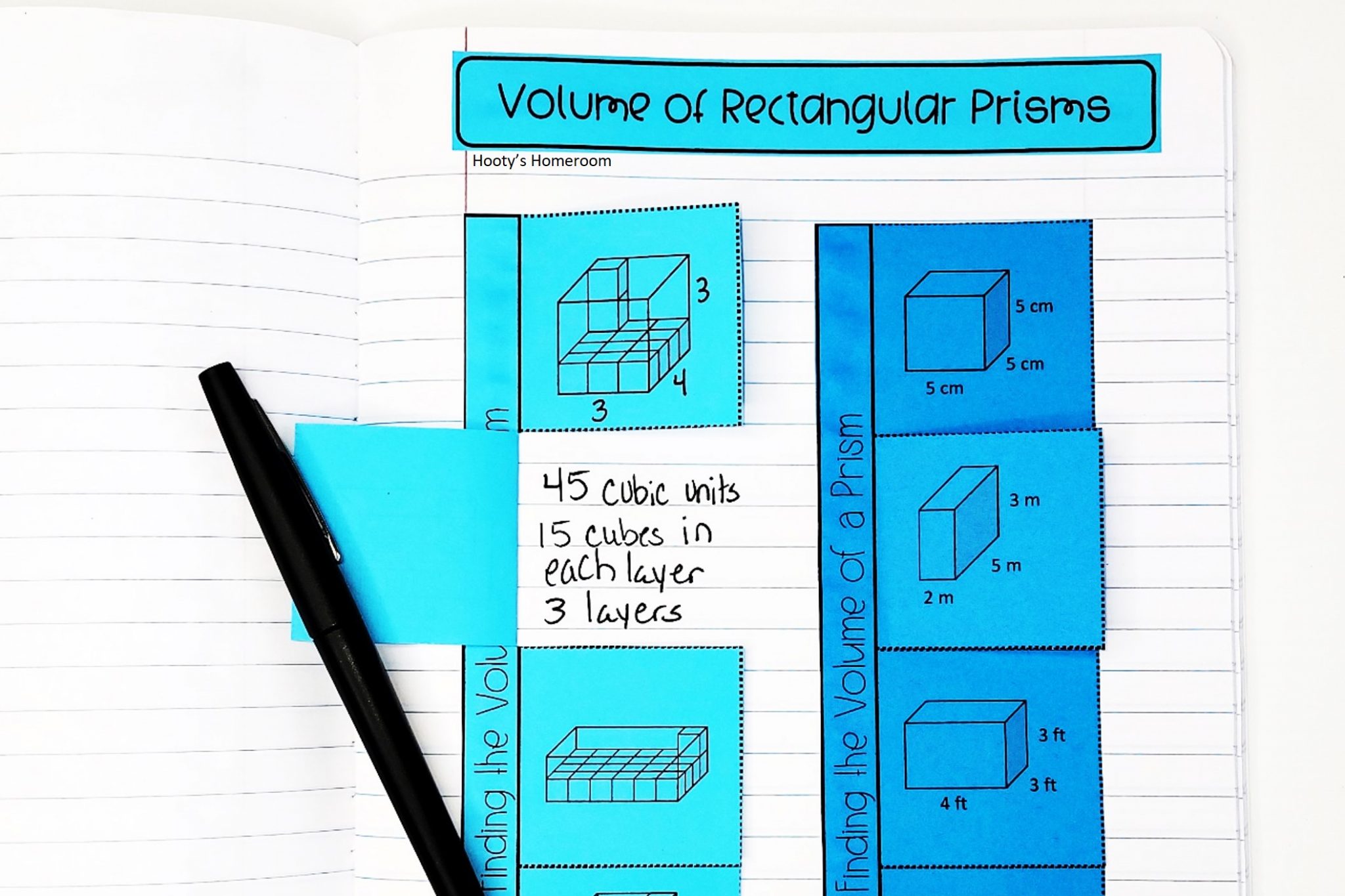 3D Volume Notes for Interactive Notebooks That Will Amaze Your Students