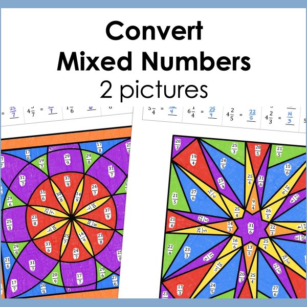 two converting mixed numbers to improper fractions puzzles
