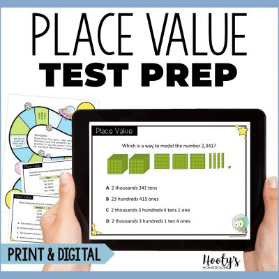 print and digital task cards and game board for test prep fun
