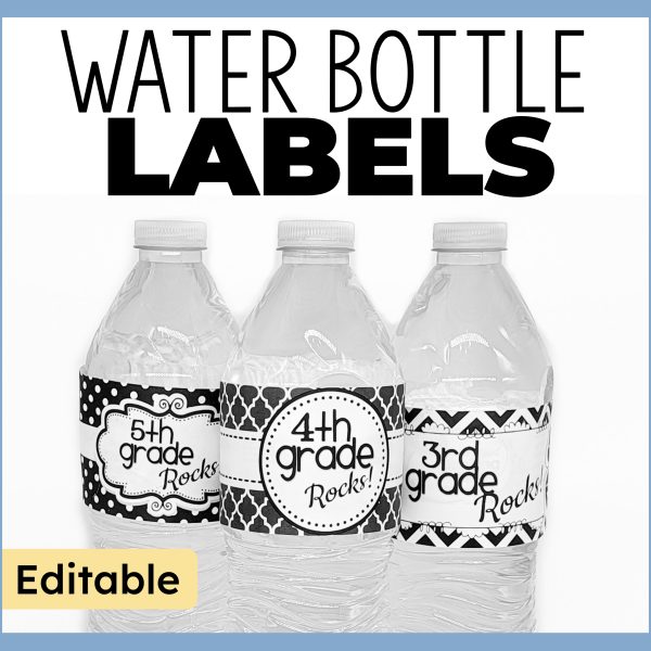 4th grade rocks water bottle labels printed on white paper