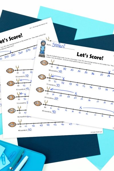 rounding with number lines worksheets