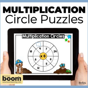 Multiplication Circle Puzzles hosted at Boom Learning are a great way to practice multiplication tables