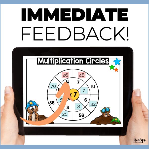 students receive immediate feedback while completing these multiplication puzzles