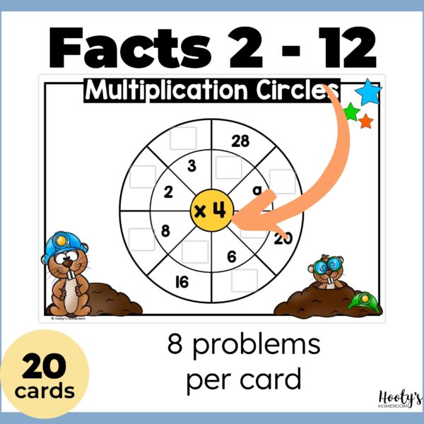 multiplication circle puzzles cover facts 2 - 12