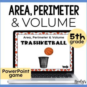 area perimeter and volume trashketball review game