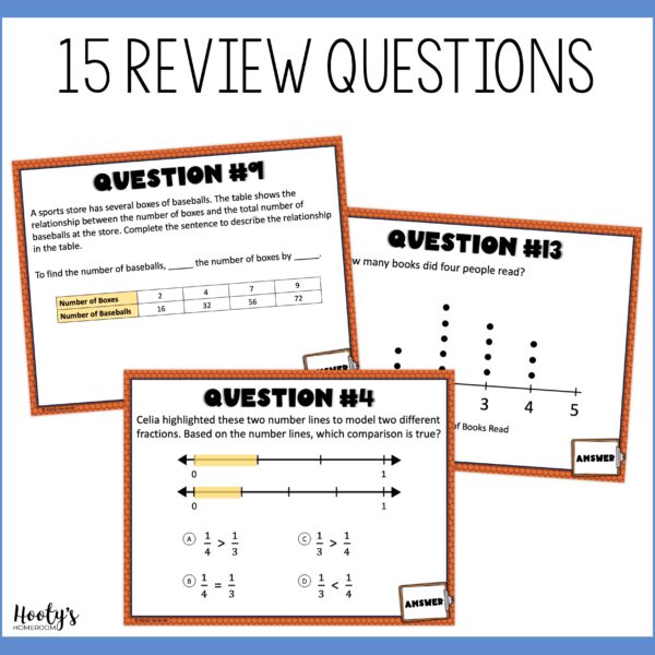 sample end of year math review questions