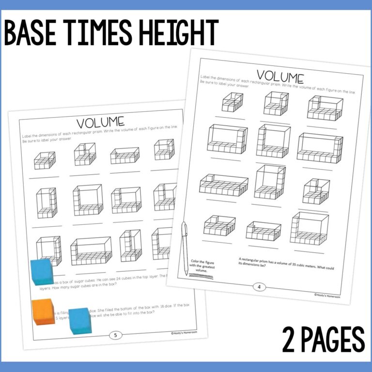 5th Grade Volume Worksheets - Hooty's Homeroom