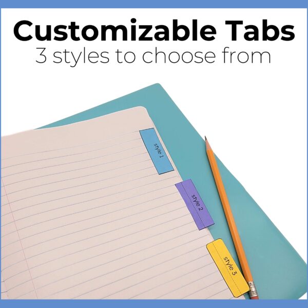 help students find notes quickly by adding your choice of 3 different tab styles