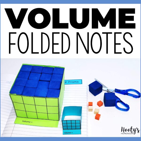 folded notes for finding volume of rectangular prisms