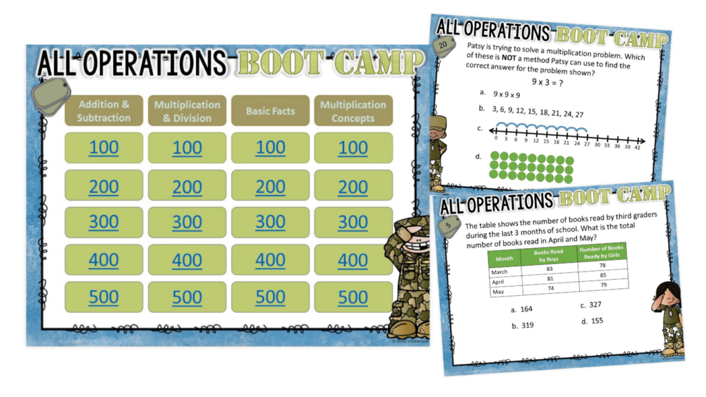 3rd grade math jeopardy sample questions