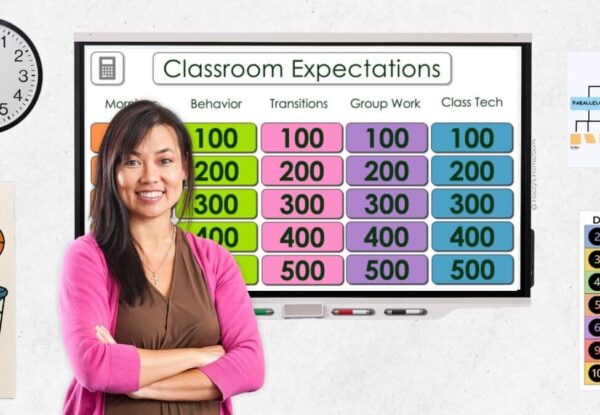 picture of classroom rules jeopardy being played in a classroom