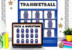 make fun math review games with digital and printable trashketball templates
