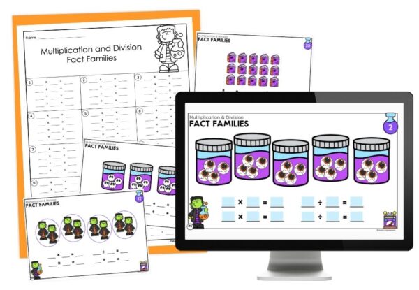 multiplication fact families can be used as a halloween review