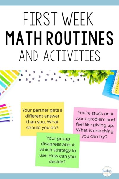 First Week Math Routines and Activities