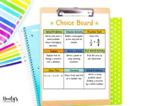 Choice boards are a perfect review activity at the end of the school year.