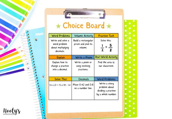 Choice boards are a perfect review activity at the end of the school year.