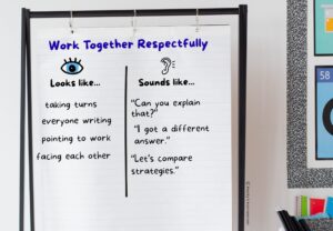 Create a “Looks Like / Sounds Like” chart to help students understand your math expectations