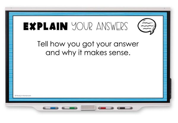 Teach students what "explain your answers" means
