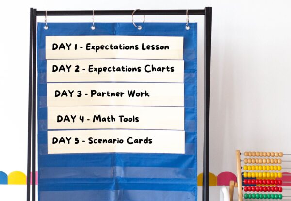 First week of school math activities for teaching math expectations and routines.