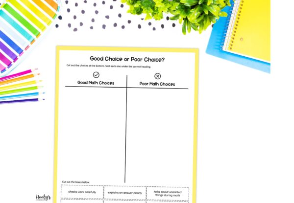 Involve students in math activities that help them think about math class expectations