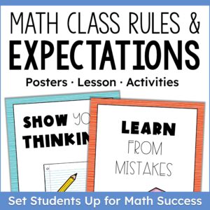math class expectations activities pack