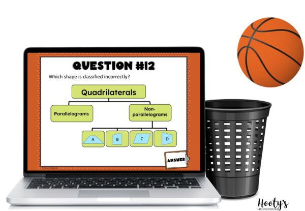 5th grade EOY math review Trashketball game is an exciting activity for the end of the year.