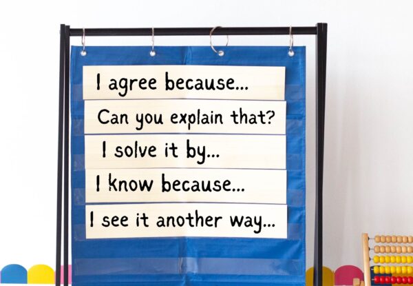 Sentence stems are a must when teaching how to get students talking about math.