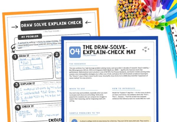 Math thinking mats are graphic organizers that help students solve word problems.