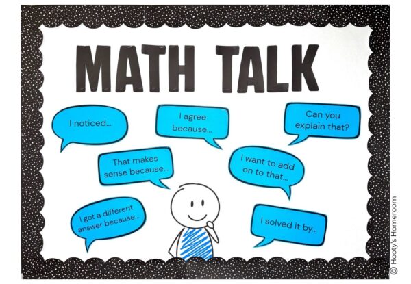 Students need to be explicitly taught how to talk about math and sentence stems help.